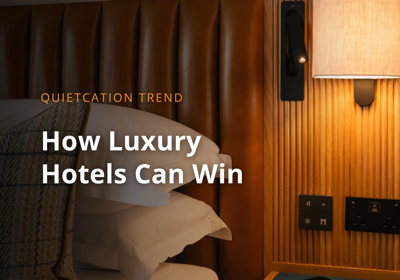 Luxury Hotel Room with Warm Lighting Representing the Quietcation and Digital Detox Trend